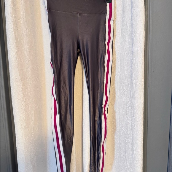 Calvin Klein Kids Black Leggings with red and White Stripes - Picture 1 of 2